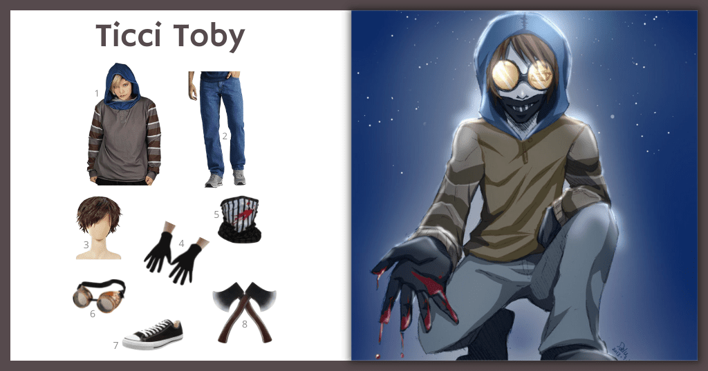 XCOSER Horror Creepypasta Ticci Toby Hoodies Tops Gray Hoody Pullover  Hooded Sweatshirts Cosplay Costume For Unisex Adult 