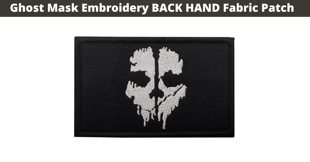 Ghost Mask Embroidery BACK HAND Fabric Patch